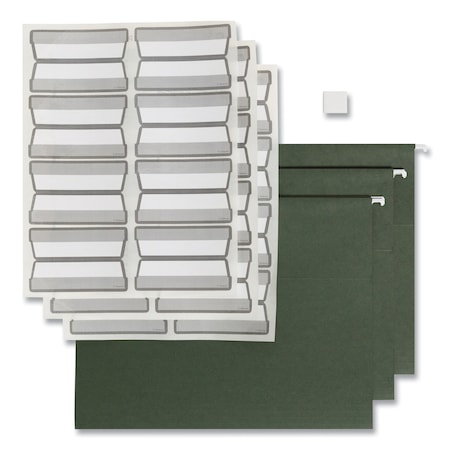 Smead Recycled Hanging File Folders with ProTab Kit, Letter Size, 13Cut, Standard Green 64195